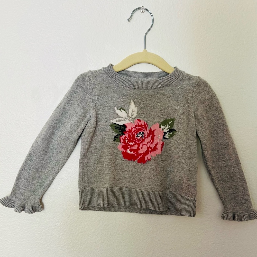 Little girls flower sweater